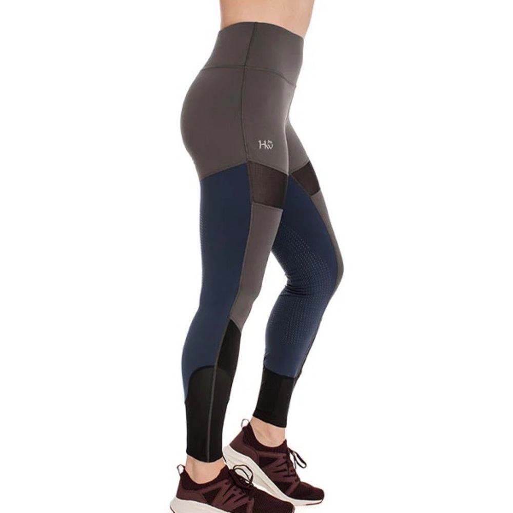 HORSEWARE FASHION RIDING TIGHTS SILICON charcoal navy XS